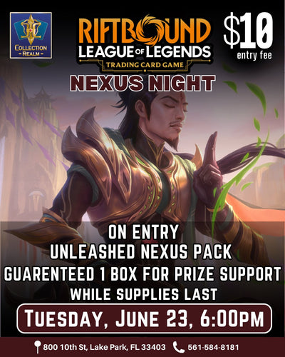 Riftbound League of Legends TCG Nexus Night Tournament – June 23, 2026 (Tuesday 6:00 PM)