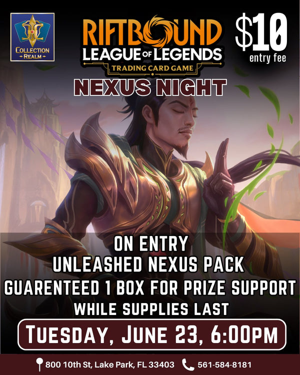 Riftbound League of Legends TCG Nexus Night Tournament – June 23, 2026 (Tuesday 6:00 PM)