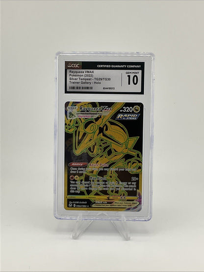 Pokemon TCG Silver Tempest Rayquaza VMAX TG29/TG30 CGC 10