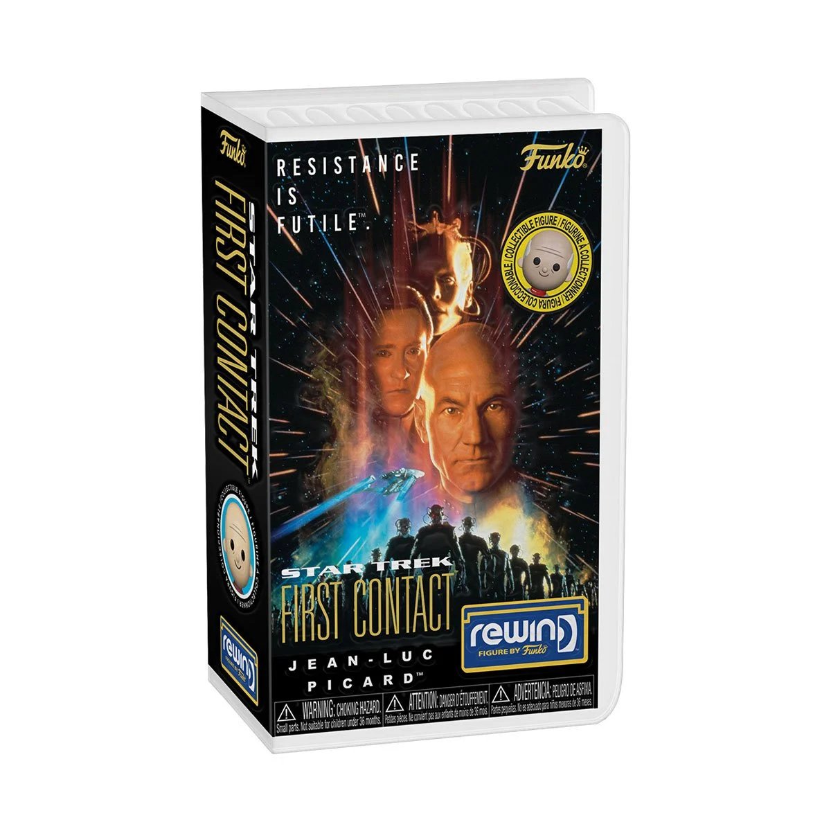 Jean-Luc Picard Funko Rewind Star Trek First Contact Resistance is Futile - Approx. 3" Collectible Chase Vinyl Figure with Case
