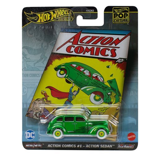 Hot Wheels Premium Pop Culture Action Comics #1 - Action Sedan - Collectible Toy Car Vehicle