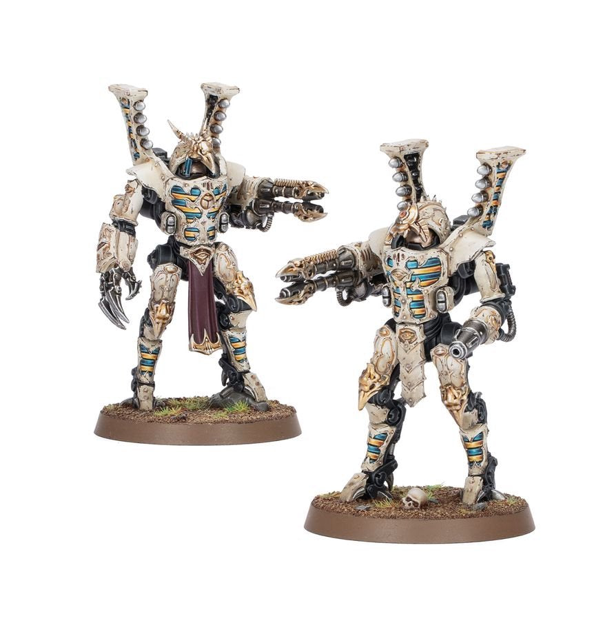 Warhammer 40,000 Thousand Sons Sekhetar Robots Miniatures Kit – 2 Plastic Battle Automata with Hellfyre Missile Racks & Warpflame Weapons