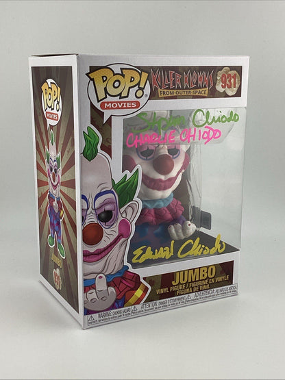 Funko Pop! Vinyl:Killer Klowns Jumbo #931 Signed Charlie,Stephen, Edward Chiodo