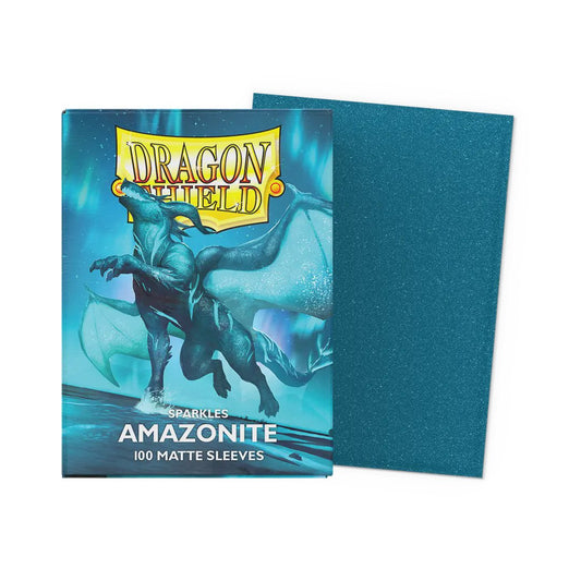Dragon Shield Matte Amazonite 100 count sleeves for trading card protection and deck use.