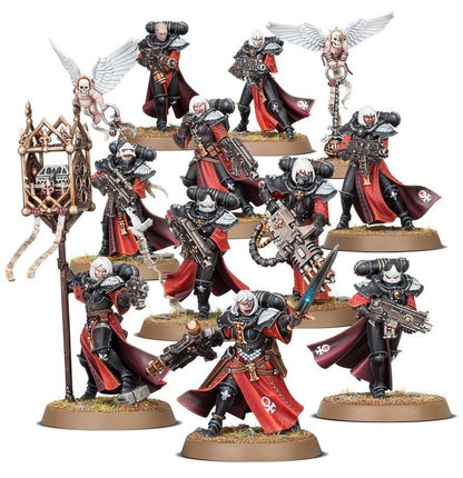 Warhammer 40K Adepta Sororitas Battle Sisters Squad Miniatures Set, Builds 10 Battle Sisters or Dominion Squad, Citadel Plastic Models with Custom Weapons & Transfer Sheet