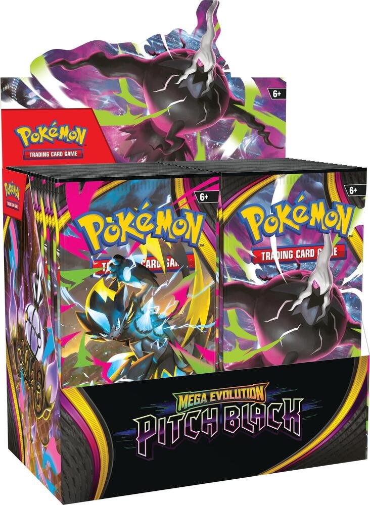 Pokémon TCG Pitch Black Booster Box ME05 – 36 Booster Packs, 10 Cards Each, Mega Darkrai ex, Zeraora ex, Chandelure ex, Collectible Trading Card Game Booster Box (PREORDER - Release Date July 17)