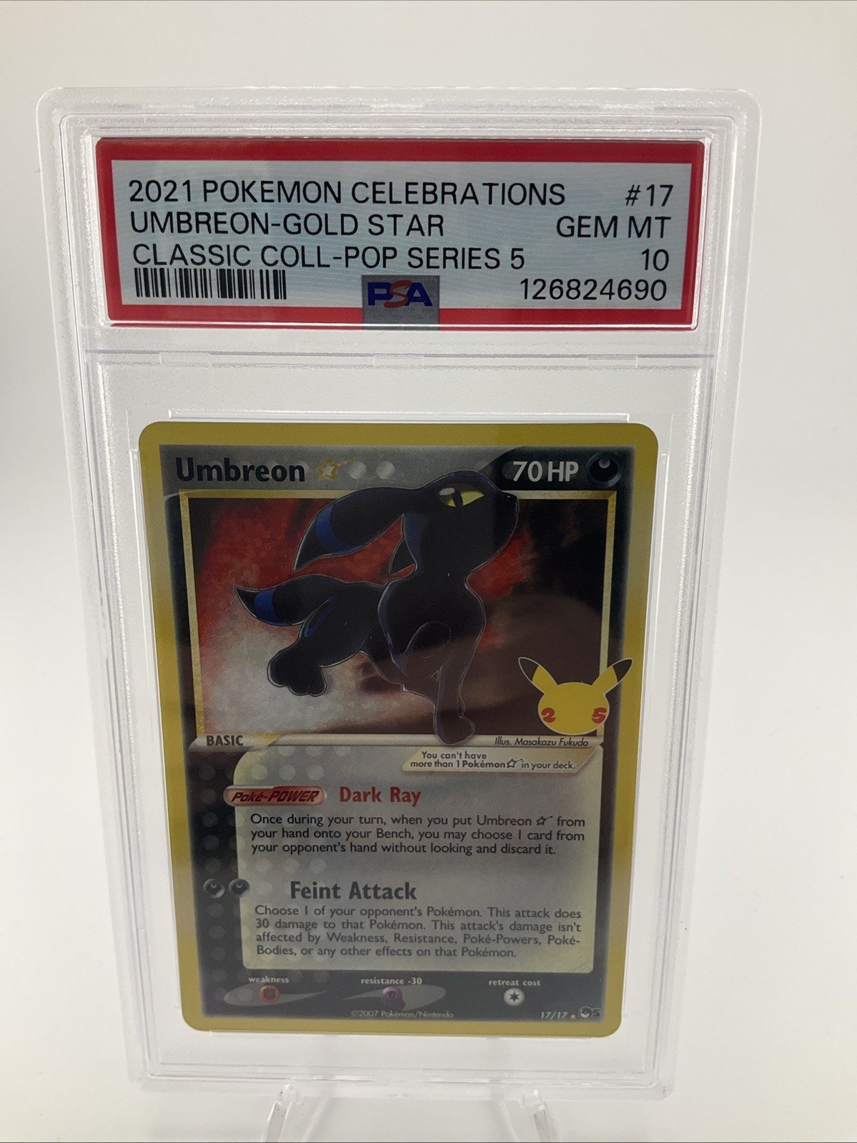 Pokemon Umbreon 17/17 Gold Star Celebrations PSA 10 GEM MINT