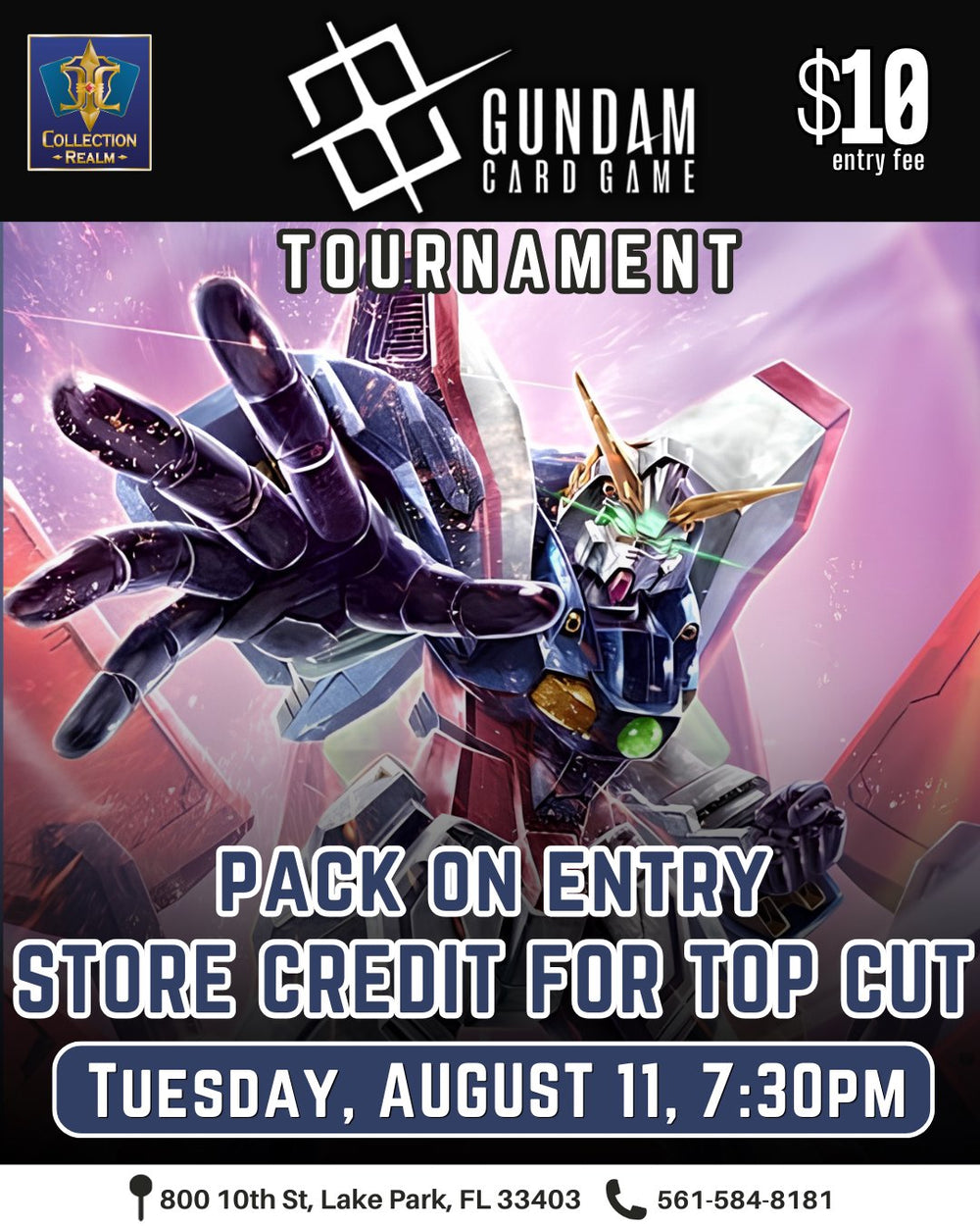 Gundam Card Game Tournament – August 11, 2026 (Tuesday 7:30 PM)