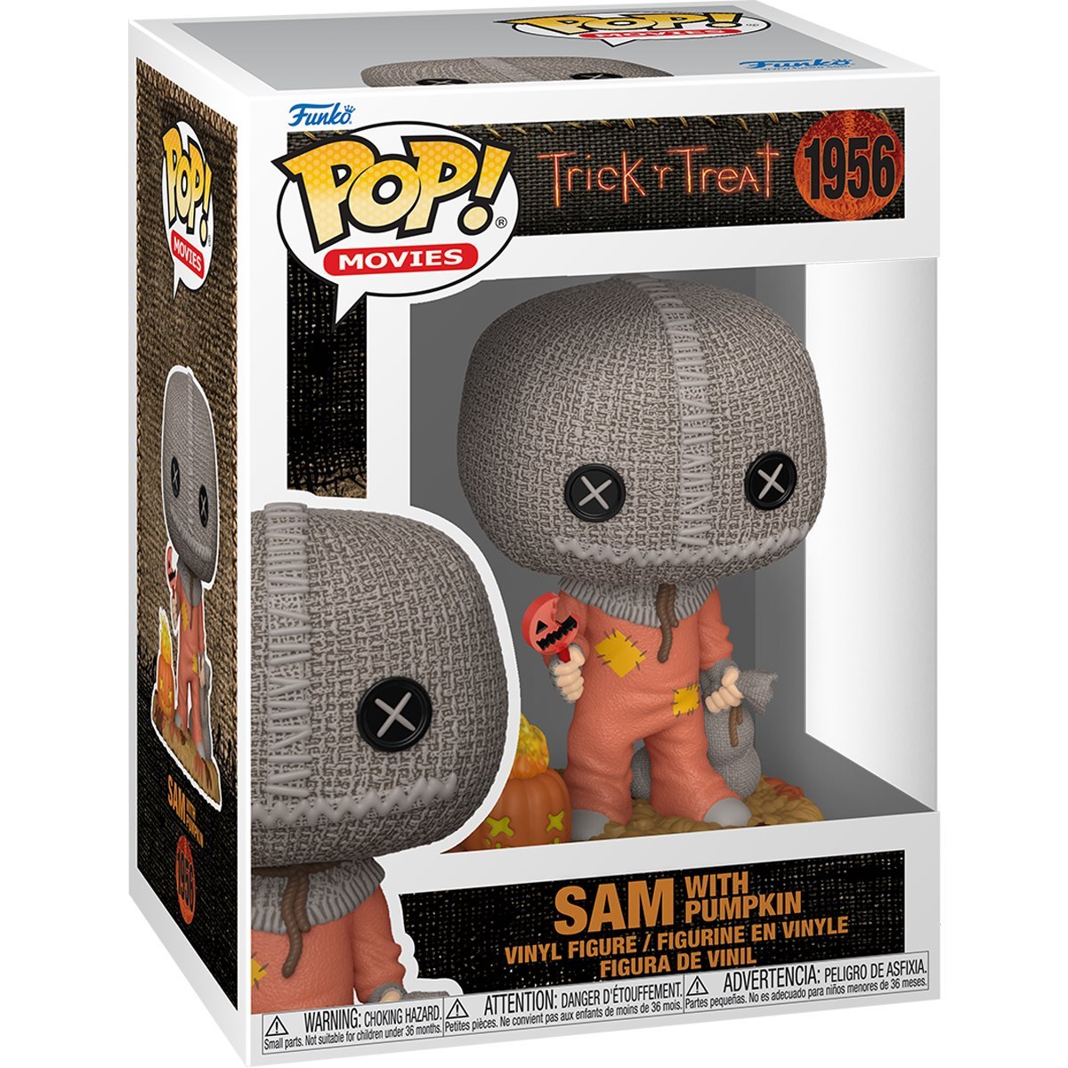 Sam with Pumpkin #1956 Funko Pop! Movies Trick r Treat - Approx. 4" Collectible Vinyl Figure Bundled with Display Box Protector Case - Estimated Arrival: Nov. 2025 (PRE-SALE)