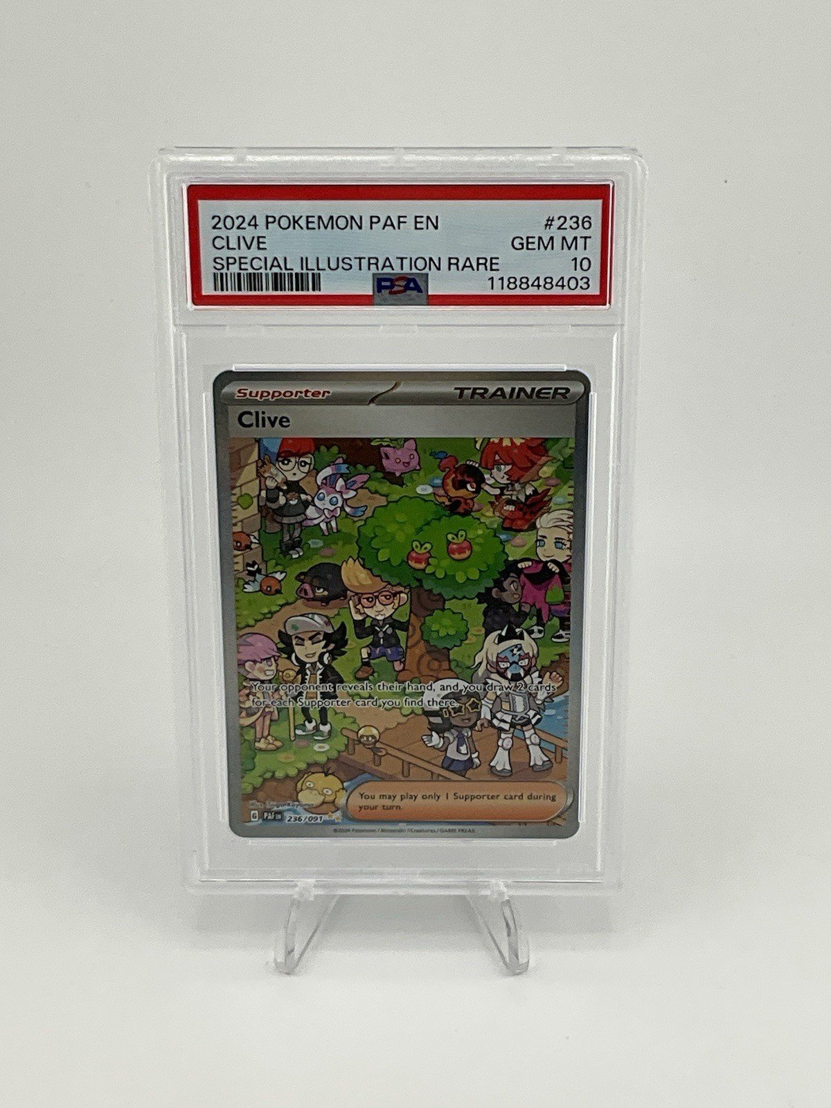 Pokemon TCG PSA 10 - Clive Special Illustration Rare - Paldean Fates #236