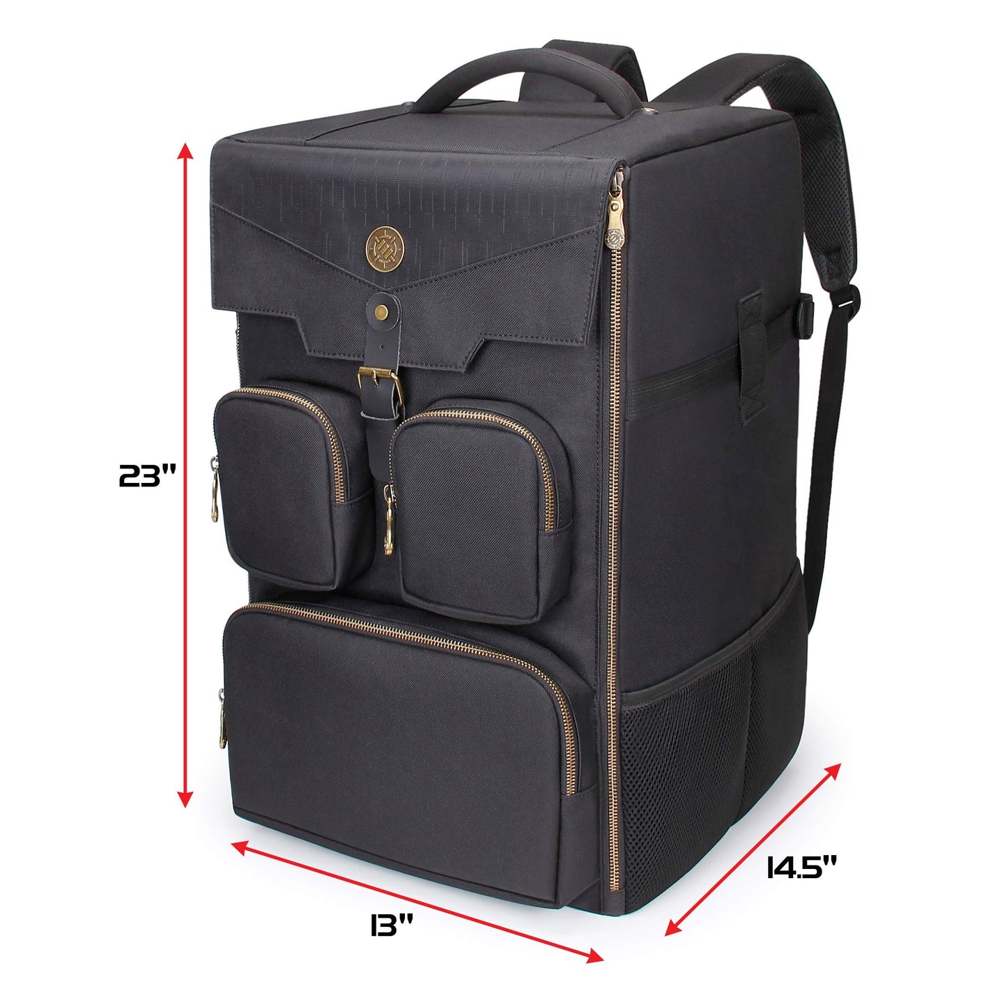 ENHANCE Board Game Backpack - Reinforced Rigid Board Game Storage with Padded Shoulder Straps, Carrying Handle, and Accessories Pockets for Dice, Cards, More - Fits and Protects Tabletop Adventures