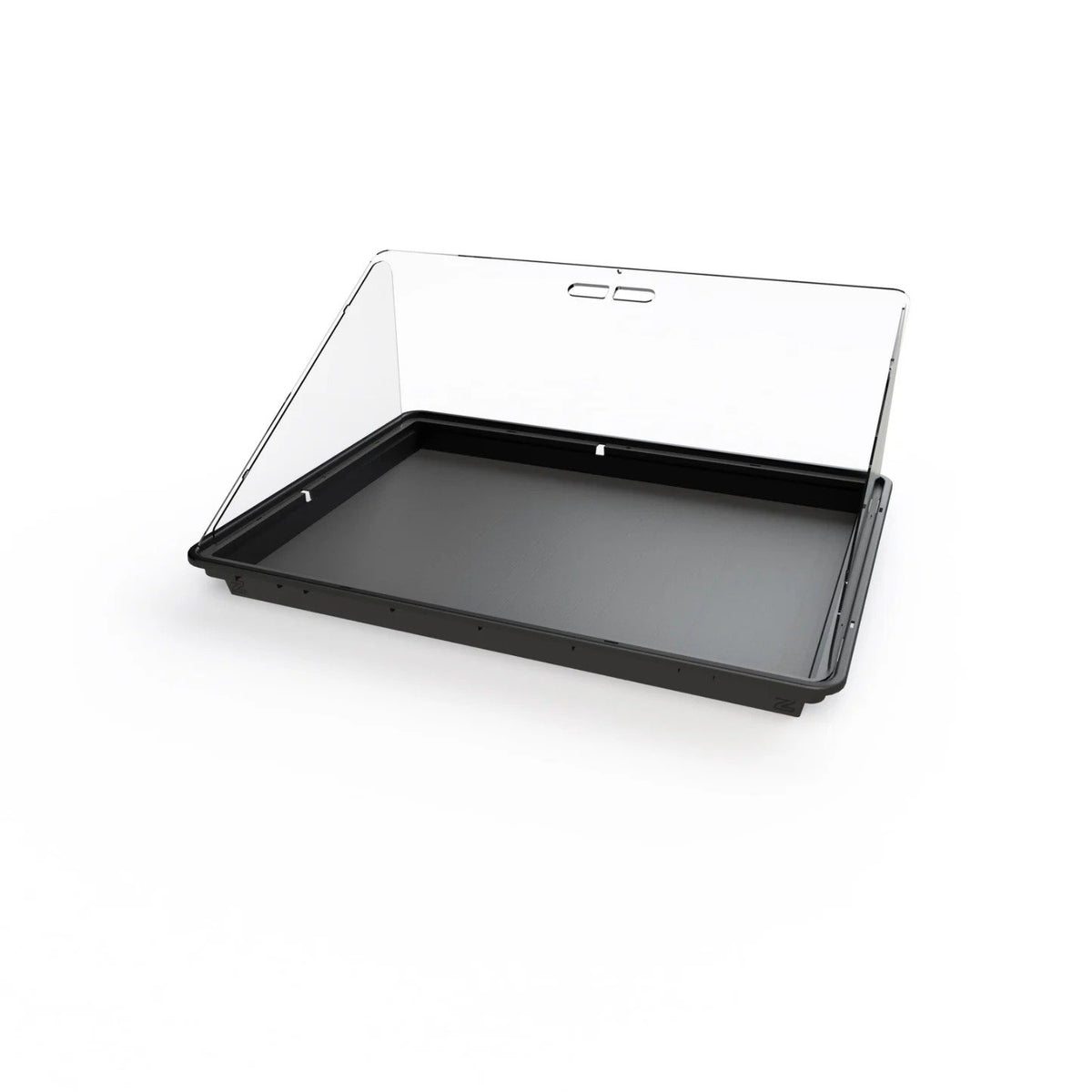 Zion Cases Horizontal Display Case with Riser, Tabletop Showcase with 1/4" Crystal Clear Acrylic Lid, Durable PP Basin, Collectible Display Case for Sports Cards, Coins, Jewelry & Memorabilia (PRE-ORDER)