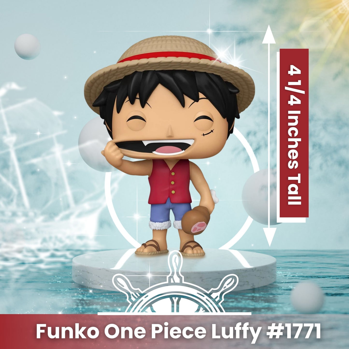 Monkey D. Luffy (2024) Funko Pop! Animation One Piece - Approx. 4 1/4" Collectible Vinyl Figure 1771 with  Display Box Protector Case