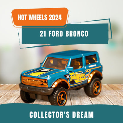 '21 Ford Bronco 3/6 Hot Wheels 56th Anniversary Special Edition Diecast - Model in Pearl & Chrome