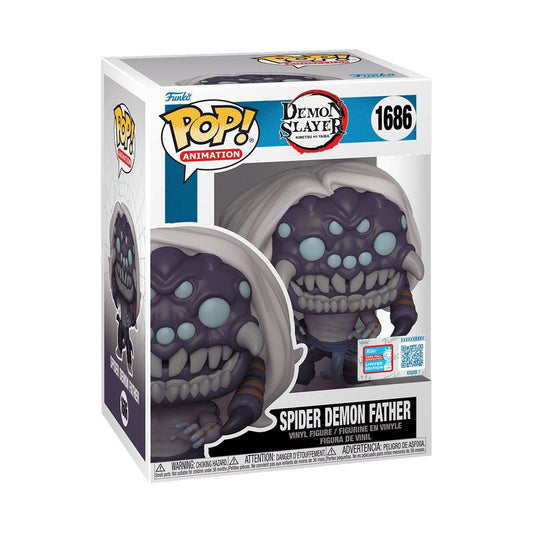 Spider Demon Father Funko Pop! Animation Demon Slayer Kimetsu no Yaiba- NYCC 2024 Exclusive Shared Sticker - Approx. 3.9" Collectible Limited Edition Vinyl Figure #1686 with Display Box Protector Case