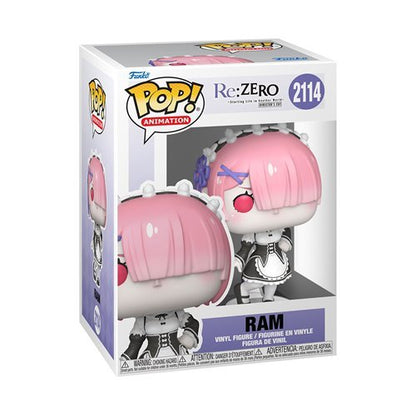 RE: Zero - Starting Life in Another World Funko Pop! Animation - Set of 4 (Ram #2114, Rem #2113, Emilia with Puck # 2112, and Subaru Natsuki #2111) and 1 1/2" (Puck) Collectible Vinyl Figures