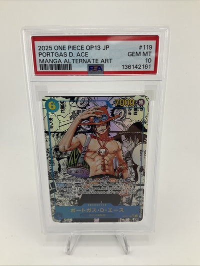 One Piece JPN - Portgas D. Ace OP13-119 Manga SEC PSA GEM MINT 10