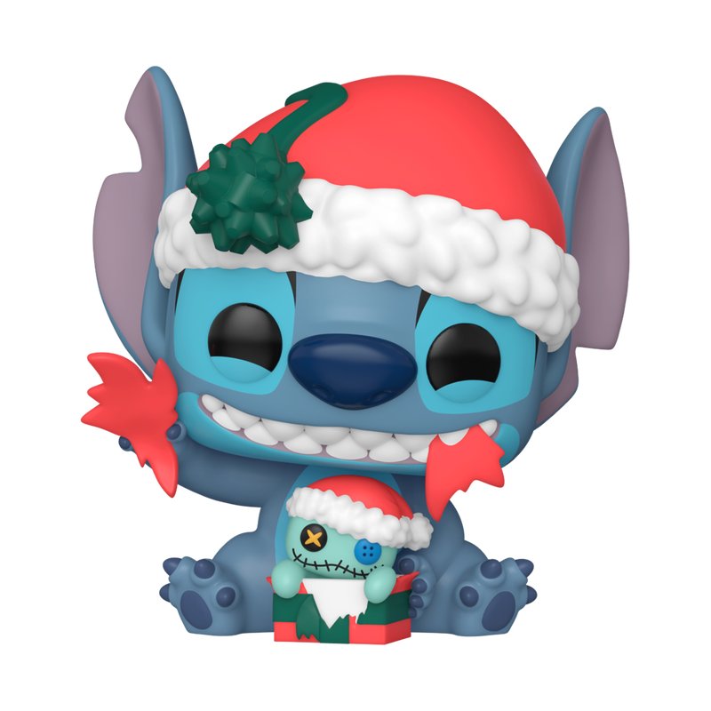 Stitch Unwrapping Gift Funko Pop! Disney Lilo and Stitch - Exclusive Drop Hot Topic Holiday 2024 - Approx. 3.25" Collectible Vinyl Figure #1522 with Display Box Protector Case