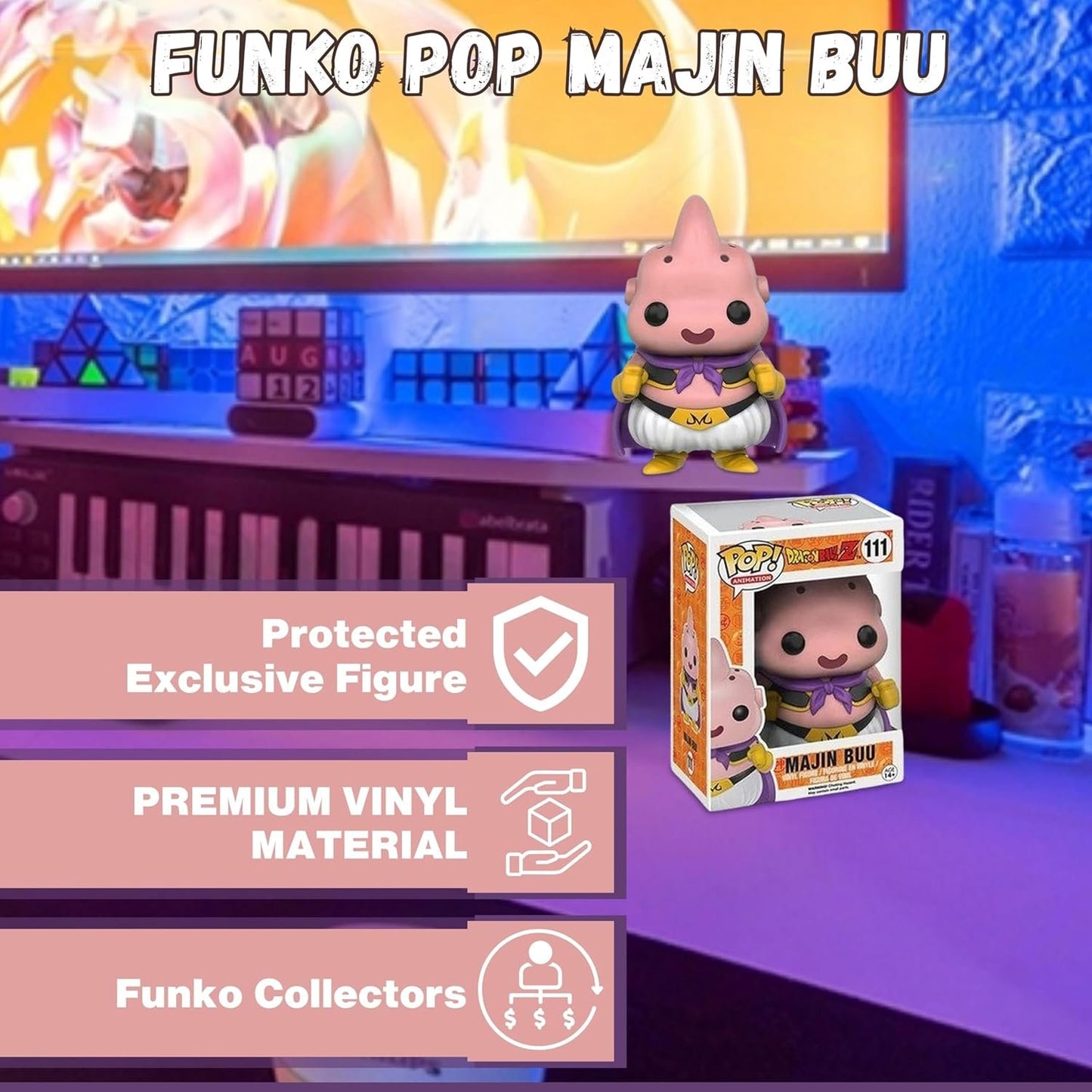 Majin Buu Funko Pop! Animation Dragon Ball Z - Vinyl Figure # 111 with Display Box Protector Case