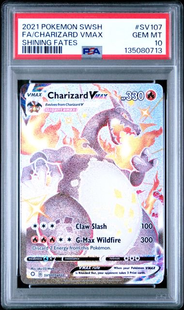 Pokemon Charizard Vmax PSA 10 0713 Graded Pokemon TCG Trading Card Collectible