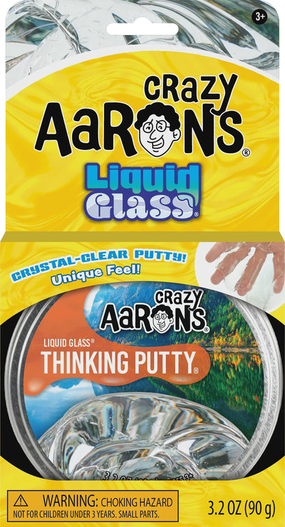 Crazy Aaron's Thinking Putty Liquid Glass Clear Sensory Putty Tin