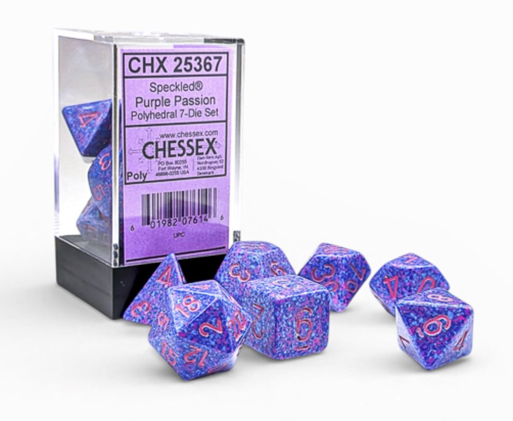 Chessex Dice 7-Die Speckled - Purple