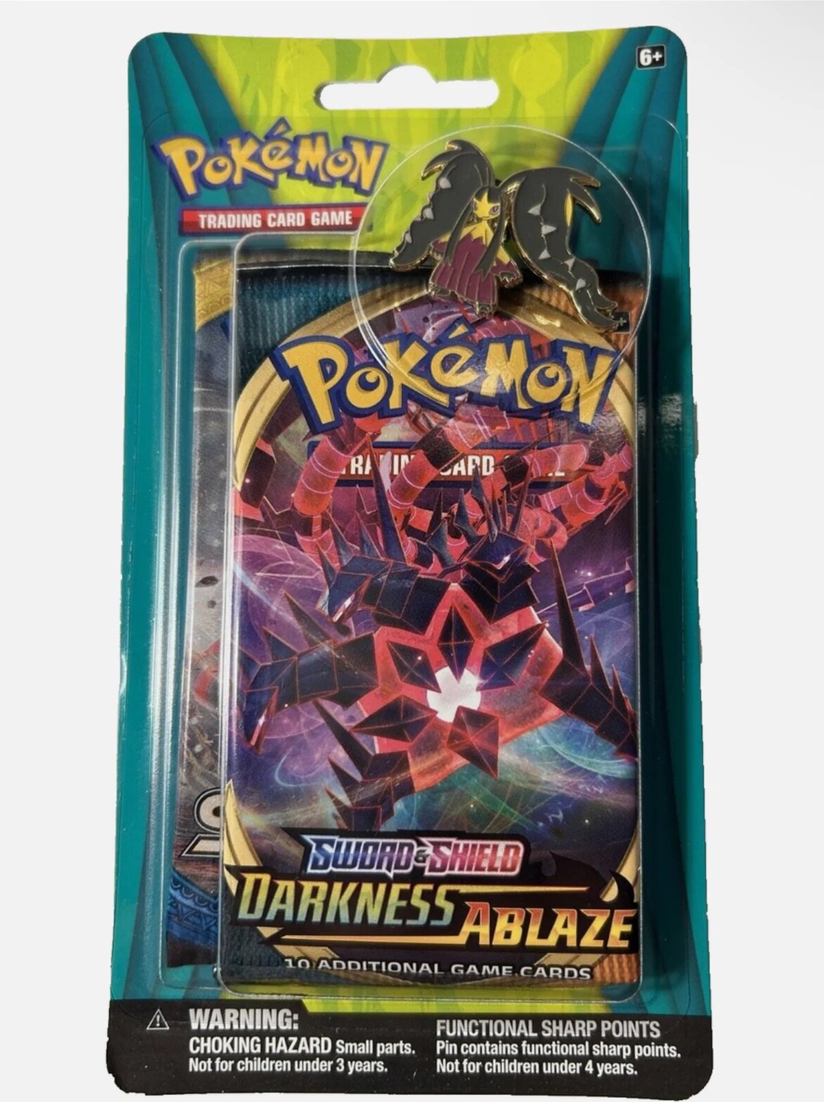 Pokemon Blister Pack Darkness Ablaze Sword and Shield Base with Pin Sealed Pokemon Cards