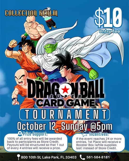 Dragon Ball Super Card Game Tournament – Sunday, October 12, 2025 at 5:00 PM