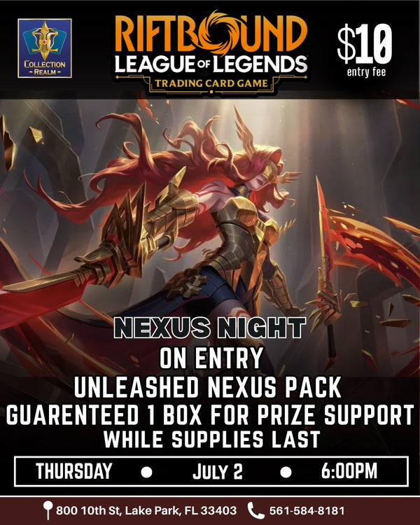 Riftbound League of Legends TCG Nexus Night Tournament – July 2, 2026 (Thursday 6:00 PM)