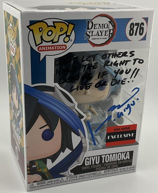 Funko Pop! Vinyl: Demon Slayer: Giyu Tomioka #876 SIGNED By Johnny Yong Bosch