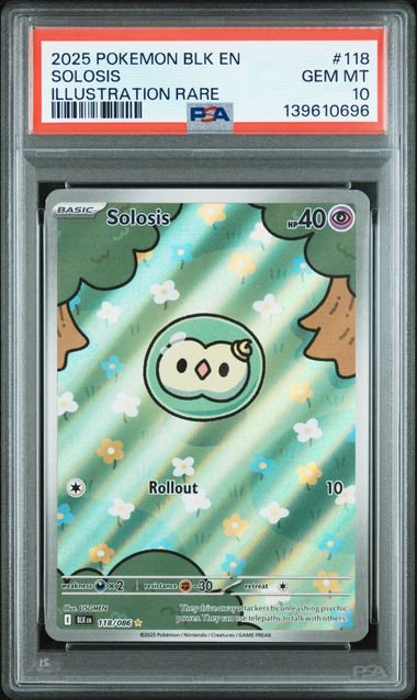 Pokemon Solosis BLK IR PSA 10 0696