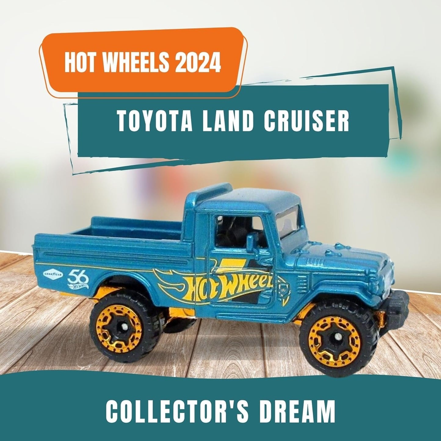 Toyota Land Cruiser Green 2/6 Hot Wheels 56th Anniversary Pearl and Chrome 2024 Toys Die-cast