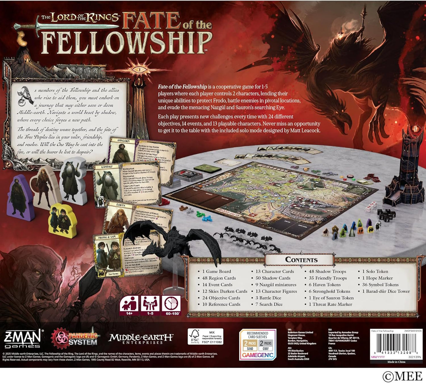 The Lord of the Rings: Fate of the Fellowship Board Game – Cooperative Strategy Fantasy Game
