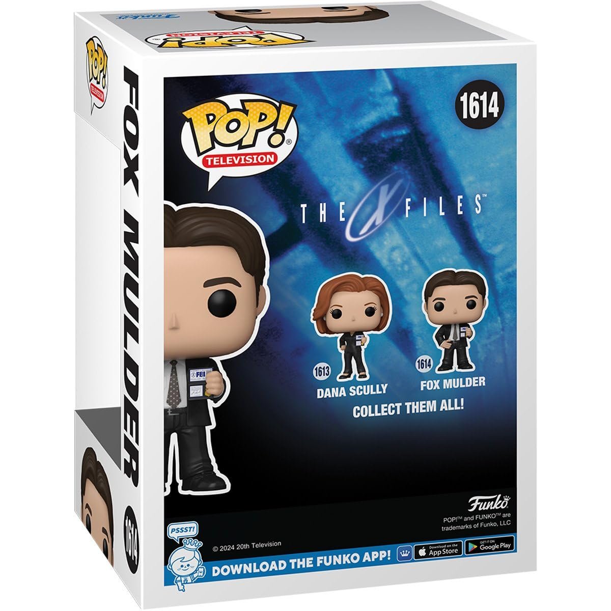 Fox Mulder Funko Pop! Television: The X-Files - Sci-Fi TV Series Character - Approx. 4" Collectible Vinyl Figure #1614 in Window Display Box