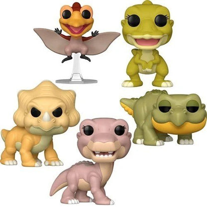 The Land Before Time Funko Pop! Movies - Set of 5 (Littlefoot #1839, Petrie #1840, Ducky #1841, Cera #1842, and Spike #1844) Collectible Vinyl Figures