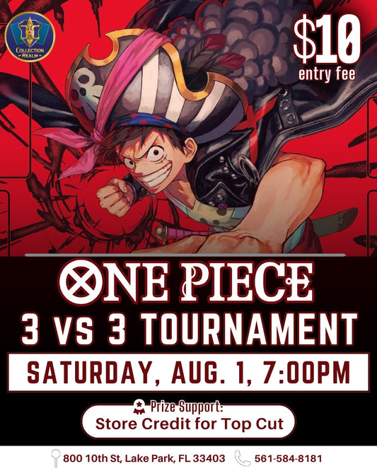 One Piece Card Game 3 vs 3 Tournament – August 1, 2026 (Saturday 7:00 PM)