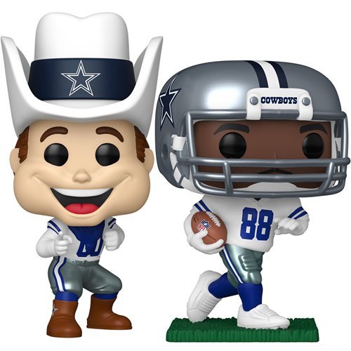 Dallas Regional Sports Capsule Funko Pop! Football NFL Cowboys - Set of 2 (Michael Irvin #321, and Cowboys Rowdy #314) Collectible Vinyl Figures