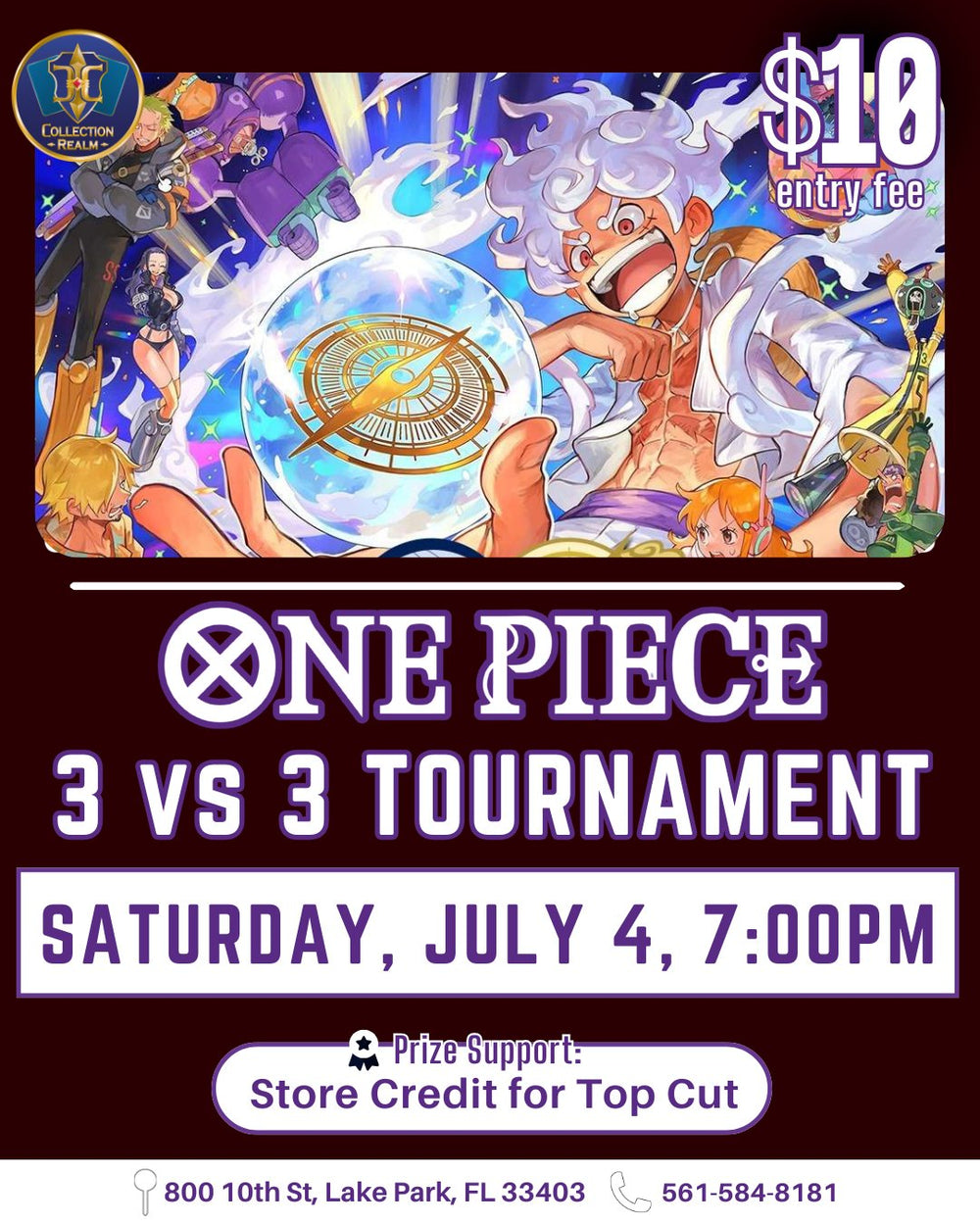 One Piece Card Game 3 vs 3 Tournament – July 4, 2026 (Saturday 7:00 PM)