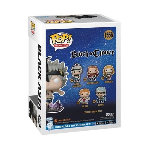 Black Asta Funko Pop! Black Clover - Glows In The Dark Entertainment Earth Exclusive Limited Edition Vinyl Figure #1556 with Window Display Box