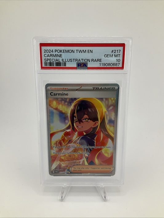 2024 Pokemon TWM Carmine 217/167 Special Illustration Rare PSA 10