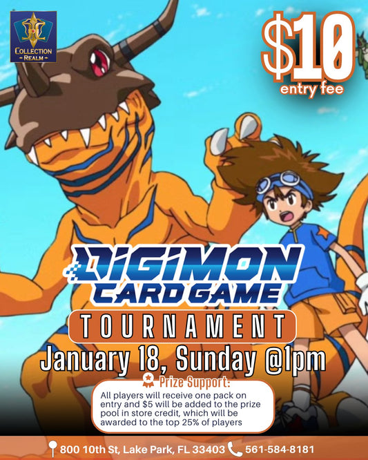 Digimon Card Game Tournament – January 18 (Sunday, 1:00 PM)