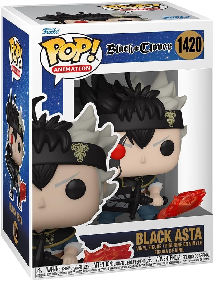 Black Asta Funko Pop! Animation Black Clover - Vinyl Figure #1420 with Display Box Protector Case