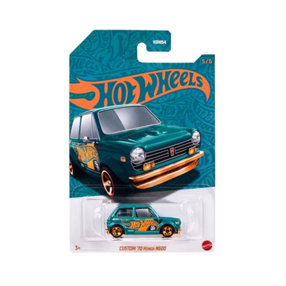 Custom '70 Honda N600 5/6 Hotwheels 56th Pearl and Chrome 2024 Die-Cast - Exclusive Anniversary Edition with Turquoise and Copper-Color Theme