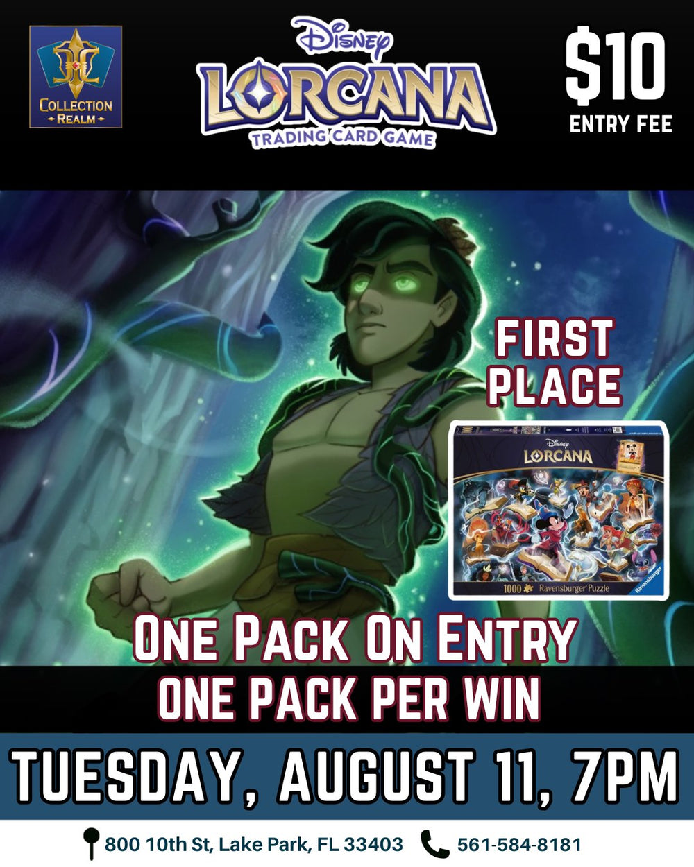Disney Lorcana TCG Tournament – August 11, 2026 (Tuesday 7:00 PM)