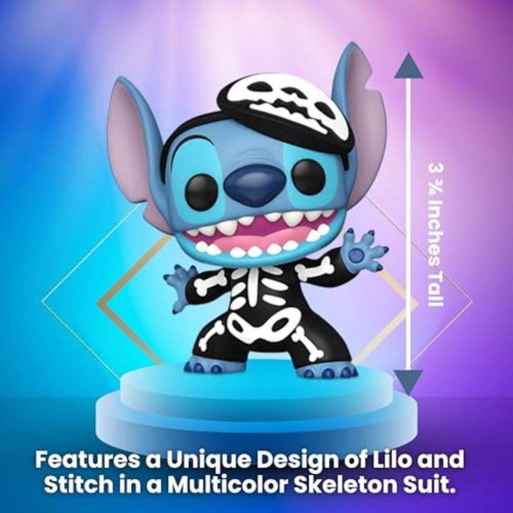 Skeleton Stitch Funko Pop! Disney Lilo & Stitch -Entertainment Earth Exclusive Limited Edition Vinyl Figure #1234  with Display Box Protector Case