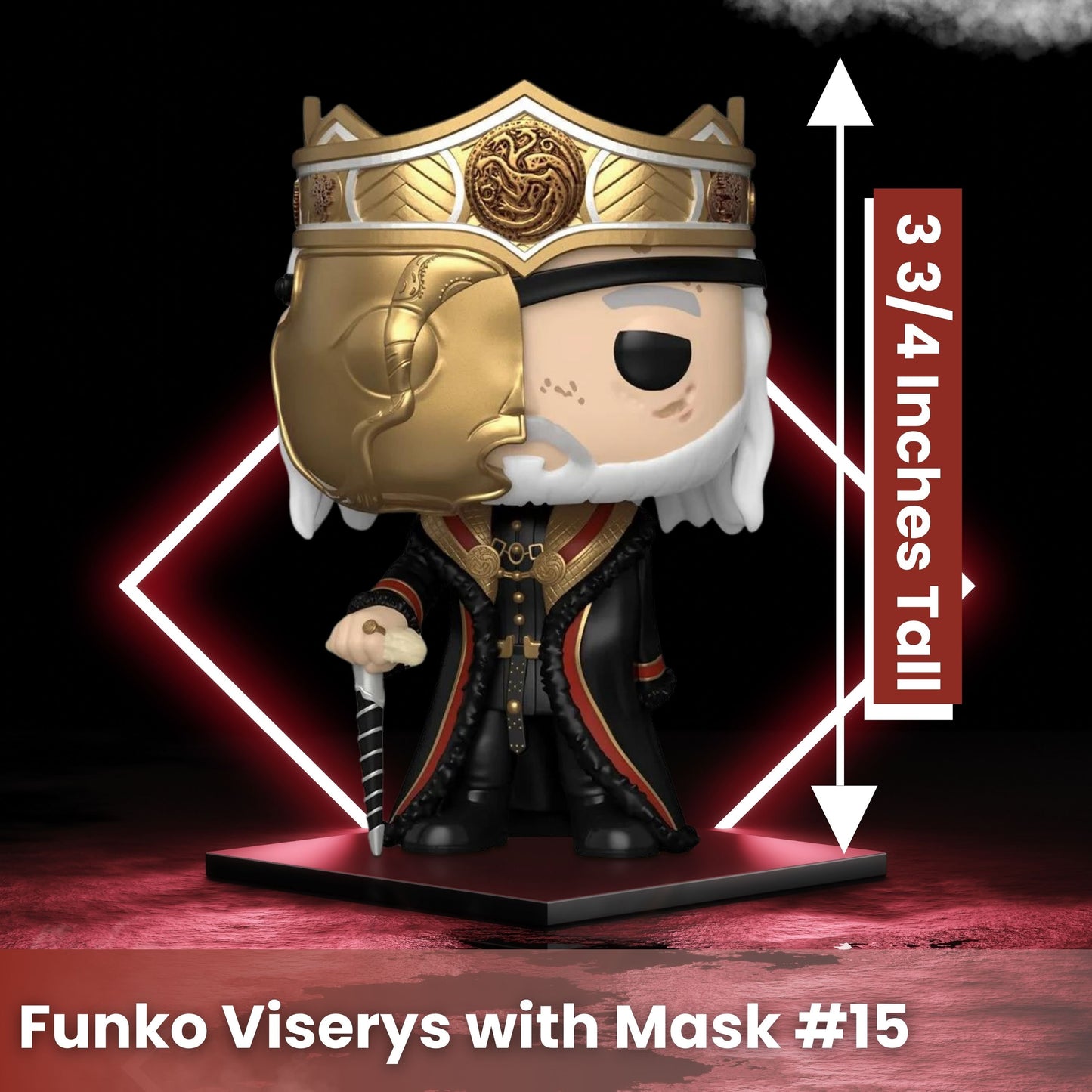 Viserys Targaryen with Mask Funko Pop! Game of Thrones House of the Dragon Day of the Dragon - Vinyl Figure #15  with Display Box Protector Case