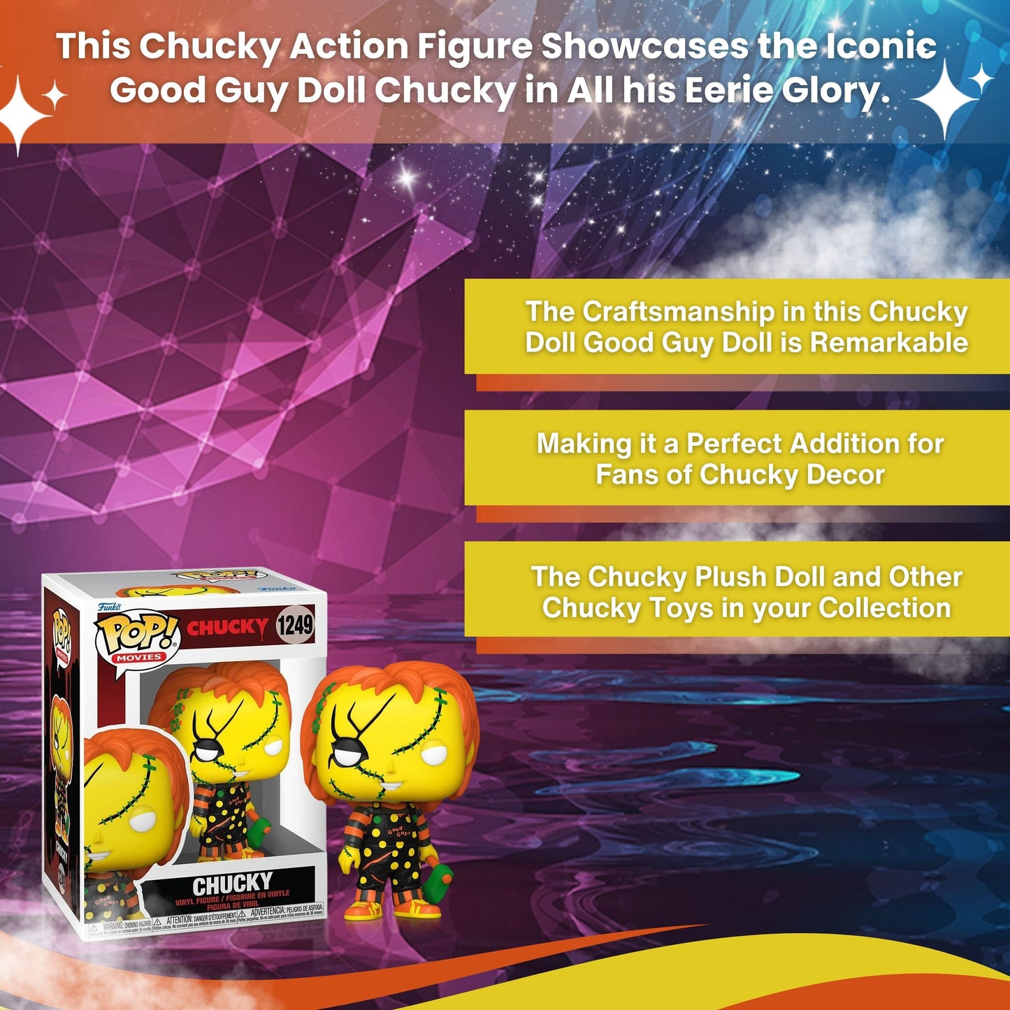 Chucky with Axe Funko Pop! Halloween Movies - Horror Vinyl Figure #1249 with Display Box Protector Case