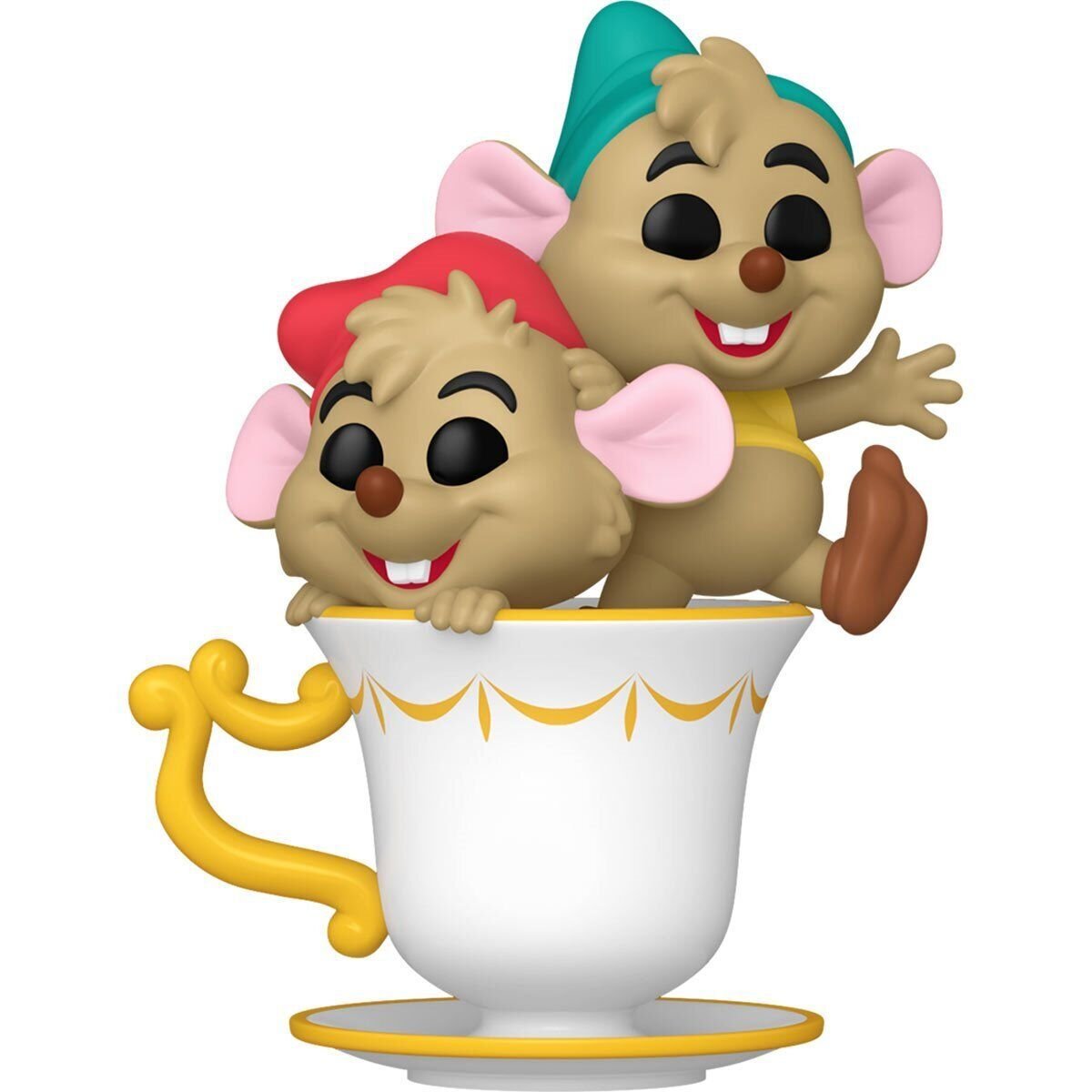 Jaq and Gus Gus in Teacup Funko Pop! Disney Cinderella 75th Anniversary - Approx. 4 1/2" Collectible Vinyl Figure #1544 with Display Box Protector Case