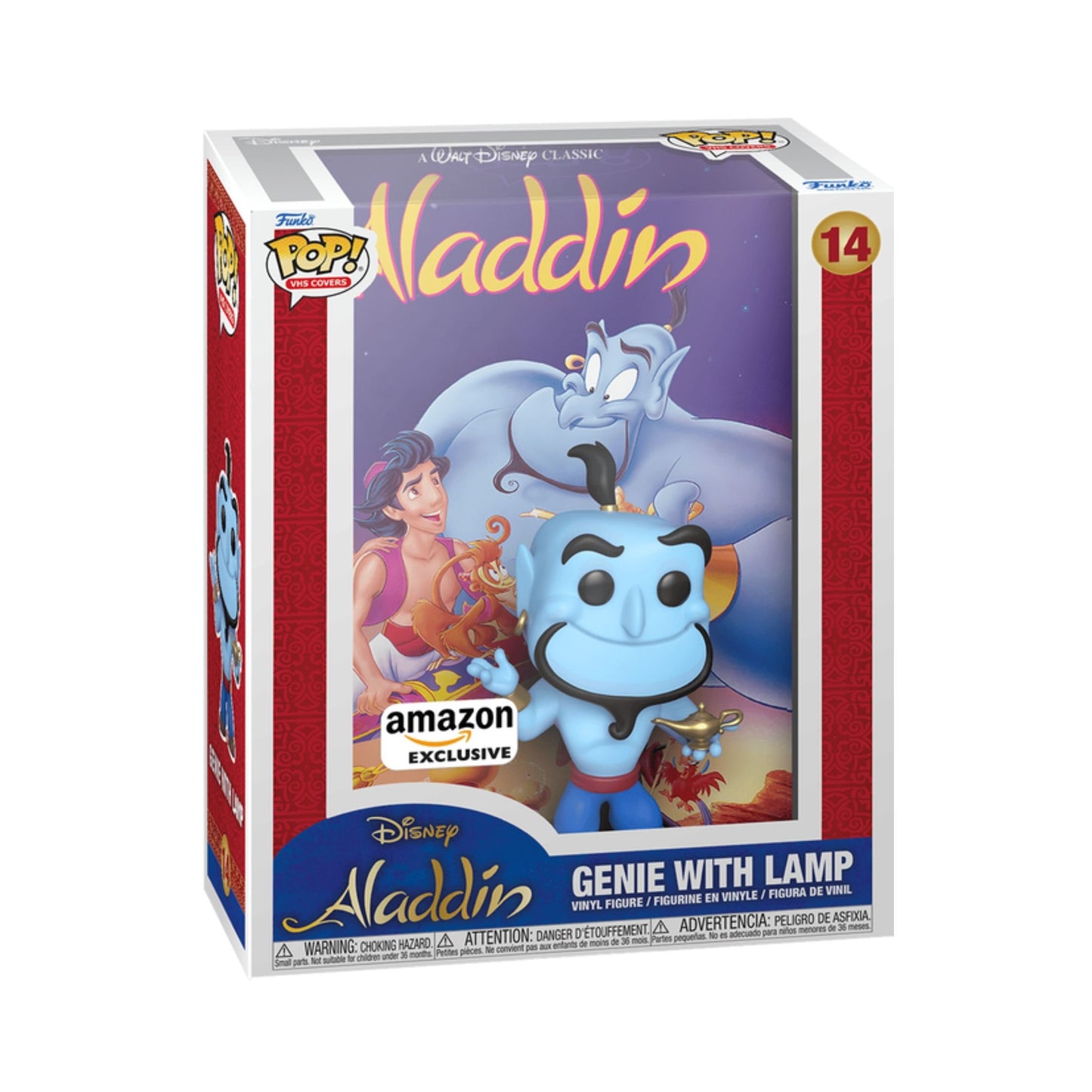 Genie with Lamp Funko Pop! VHS Covers Alladin - Approx. 4.5" Collectible Vinyl Figure #14 with Case