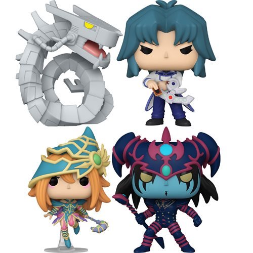 Yu-Gi-Oh Funko Pop! Animation Set of 4 – Zane Truesdale #1737, Magician's Valkyria #1735, Magician of Black Chaos #1734, and Cyber Dragon #1736 – Collectible Vinyl Figures